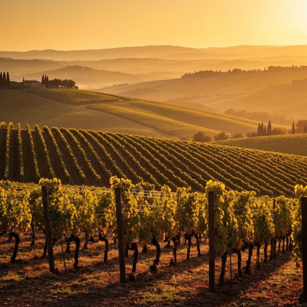 Vinogradi u zalazak sunca